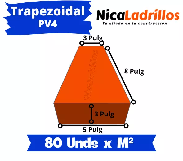 Ladrillo Trapezoidal de Barro (PV2 y PV4) - Imagen 3