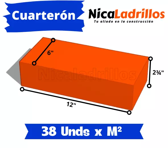 Ladrillo Cuarterón de 12 Pulgadas en Nicaragua - Imagen 3